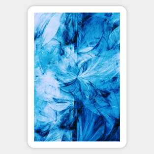 Arctic Split Abstract Blue Ice Marble Artwork Sticker